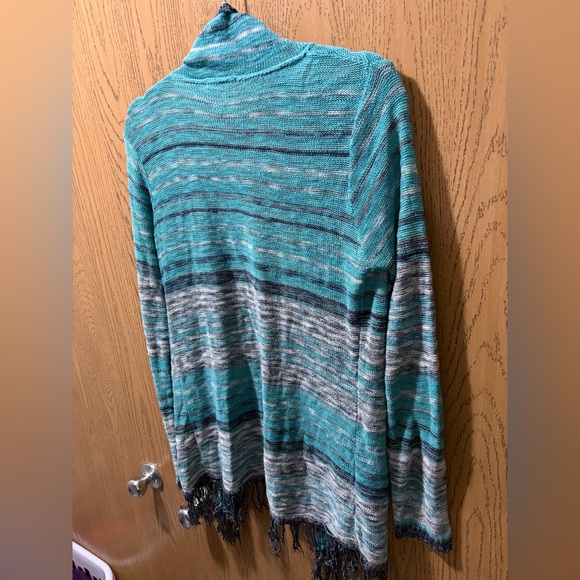Maurices Teal and Gray Striped Cardigan - Picture 8 of 8